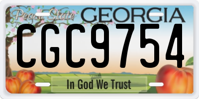 GA license plate CGC9754