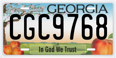 GA license plate CGC9768