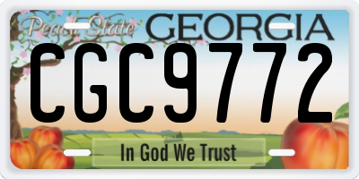 GA license plate CGC9772