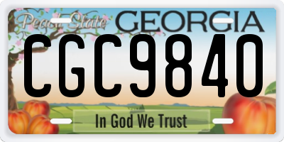GA license plate CGC9840