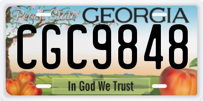 GA license plate CGC9848