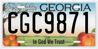 GA license plate CGC9871