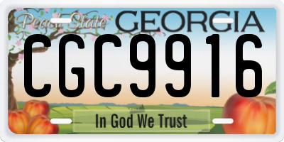 GA license plate CGC9916