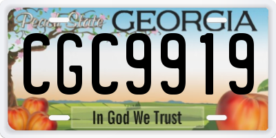GA license plate CGC9919