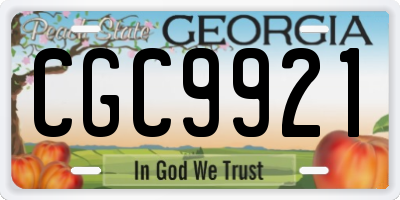 GA license plate CGC9921