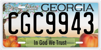 GA license plate CGC9943