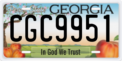 GA license plate CGC9951