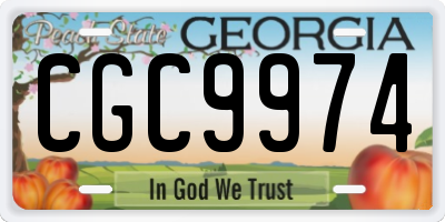 GA license plate CGC9974