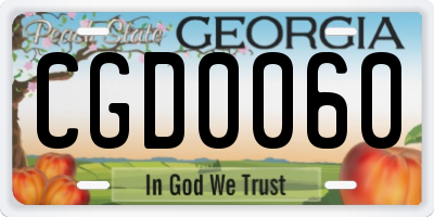 GA license plate CGD0060