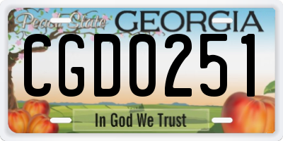 GA license plate CGD0251