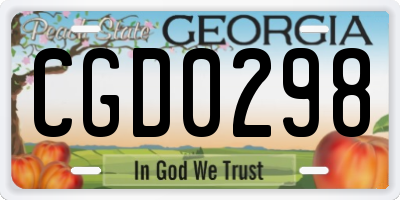 GA license plate CGD0298