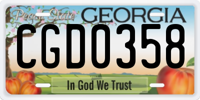 GA license plate CGD0358