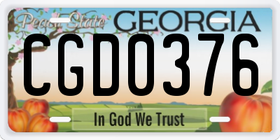 GA license plate CGD0376