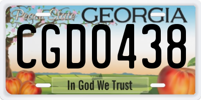 GA license plate CGD0438