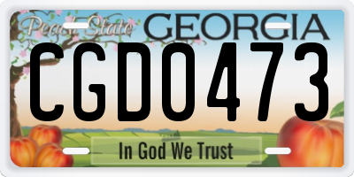 GA license plate CGD0473