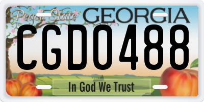 GA license plate CGD0488