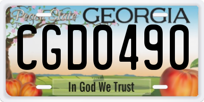 GA license plate CGD0490