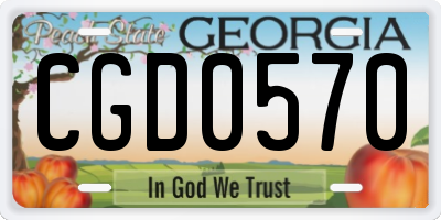 GA license plate CGD0570