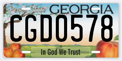GA license plate CGD0578