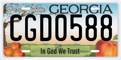 GA license plate CGD0588