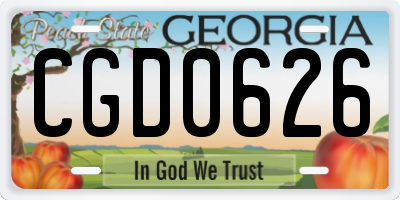 GA license plate CGD0626