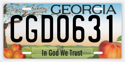 GA license plate CGD0631