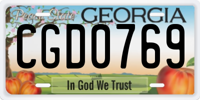 GA license plate CGD0769