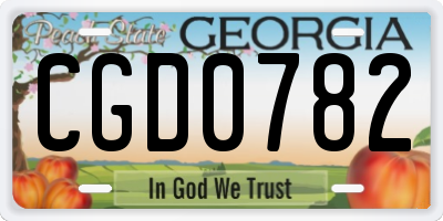 GA license plate CGD0782