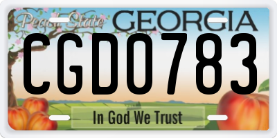 GA license plate CGD0783