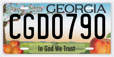 GA license plate CGD0790