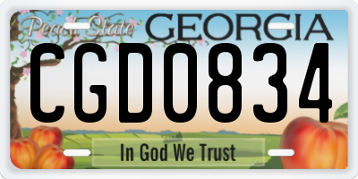 GA license plate CGD0834
