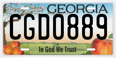 GA license plate CGD0889