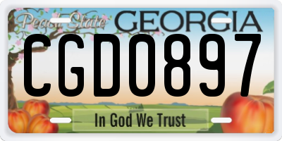 GA license plate CGD0897