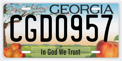 GA license plate CGD0957