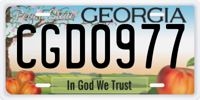 GA license plate CGD0977