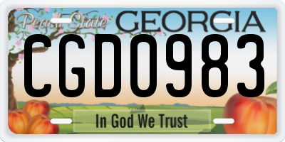 GA license plate CGD0983