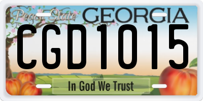 GA license plate CGD1015