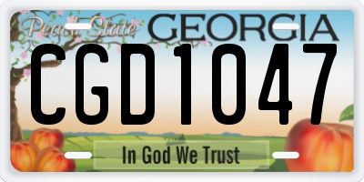 GA license plate CGD1047