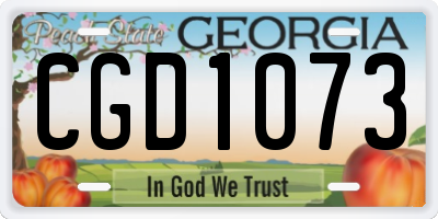 GA license plate CGD1073