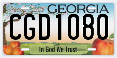 GA license plate CGD1080