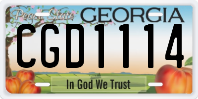 GA license plate CGD1114
