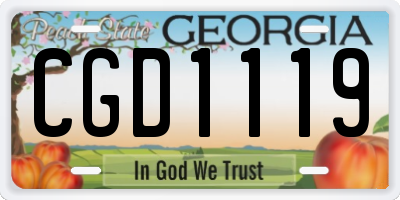 GA license plate CGD1119