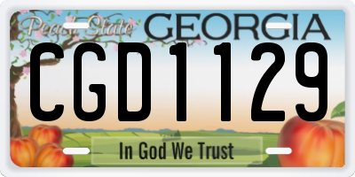 GA license plate CGD1129