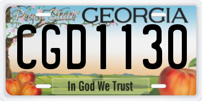 GA license plate CGD1130