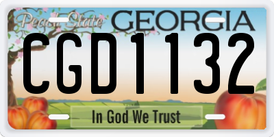 GA license plate CGD1132