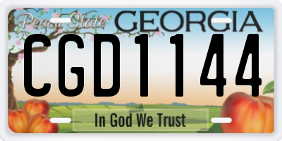 GA license plate CGD1144
