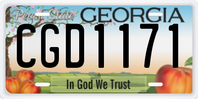 GA license plate CGD1171