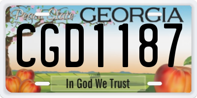 GA license plate CGD1187