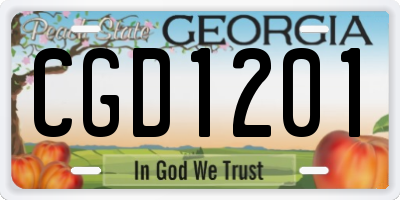 GA license plate CGD1201