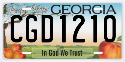 GA license plate CGD1210